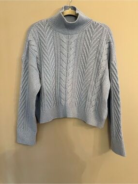 NWT Barbour Beatrix Cable Knit Sweater Jumper Blue Sky US 8 